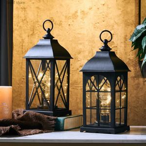 Decoratieve objecten Beeldjes Retro Kunststof Zwart Windlamp Vintage Housewarming Ornamenten Postmodern Woonkamer Tafeldecoratie Sfeerlamp Lamp T2403