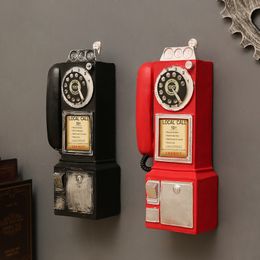 Decoratieve Objecten Beeldjes Retro hars telefoon ornamenten wanddecoratie creatieve cafe decoraties hanger desktop handwerk 230731