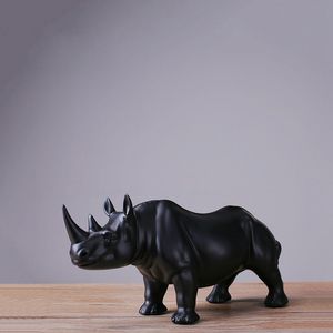 Decoratieve objecten Figurines Rhinoceros Standbeeld Crafts Simple Christmas Sculpture Moderne Creative Home Decoration Cow Decoration Ornamenten Geschenken 220928