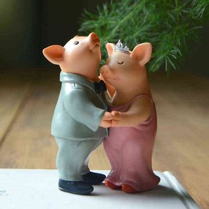 Objets décoratifs Figurines Couple romantique Cochon Figurine Mariée et le marié Cadeaux de mariage pour les invités Décoration de chambre esthétique Cadeaux pour la Saint-Valentin T220902