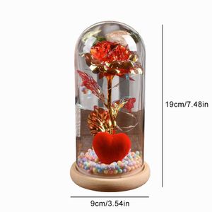 Decoratieve objecten Figurines Rose kunstmatige bloemenglasomslag handgemaakte eeuwige ornamenten decoraties Valentijnsdag/verjaardag/moeders daggeschenken H240521