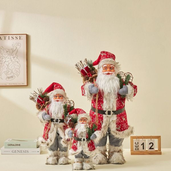 Objetos decorativos Figuras Papá Noel Elk Suéter Escaparate de Navidad Adornos de muñecas para el hogar 230818