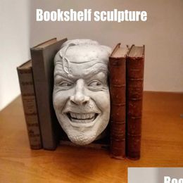 Objets décoratifs Figurines Scpture de la bibliothèque de serre-livres brillante Heres Johnny Resin Desktop Ornament Livre B88 210607332S DHYC1