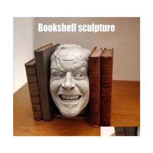 Decorative Objects Figurines Scpture Of The Shining Bookend Library Heres Johnny Resin Desktop Ornament Book Shelf Ksi999 210811 D Dhzs8