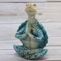 Objets décoratifs Figurines Tortue de mer Figurine Paisible Méditer Tortue de mer Statue Décorations pour Bouddha Zen Yoga Grenouille Statue de jardin Ornement pour 230608