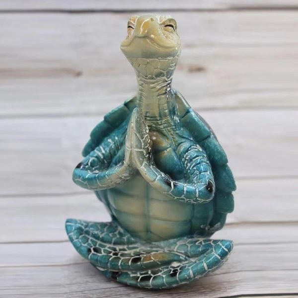 Objets décoratifs Figurines Tortue de mer Figurine Paisible Méditer Tortue de mer Statue Décorations pour Bouddha Zen Yoga Grenouille Statue de jardin Ornement pour 230608