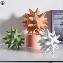 Decoratieve objecten Figurines Sea Urchin Art Sculpture Standbeeld Samenvatting Animal Luxe keramisch Craft Modern Home Decor Livingroom Tafel Accessoires 230812