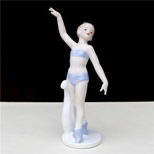 Objets décoratifs Figurines Sexy Porcelaine Water Ballet Figure Céramique Ballerine Girl miniature décor anniversaire cadeau Craft Souvenir Adorment 230812