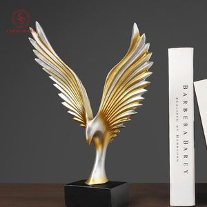 Decoratieve objecten Figurines Shs Golden Trophy Angel Wings Sculpture Home Decoratie Accessoires Woonkamer Kinderkamer Decoraties Eagle 230815