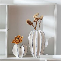 Objets décoratifs figurines Simation Vase fruit petite bouche créative moderne style céramique arrangement floral séché à la maison vie dhywh