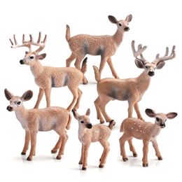 Objets décoratifs Figurines Simulation Noël Cerf Moose Elk Renne Figurines d'action Modèle animal Décor Cake Toppers Jouets Y5GB 230822