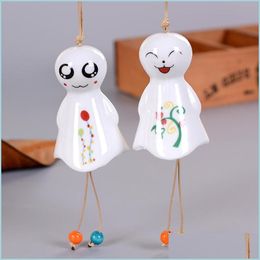 Decoratieve objecten Figurines Small Belly Sunny Day Keramische windtiond nieuwe auto -decoraties paar verjaardagscadeaus en ambachten drop d dhdfk