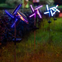 decoratieve objecten beeldjes zonne-energie windmolen licht buiten tuin decoratie 32 led spot pad landschap verlichting waterdicht nacht 1 st 230626