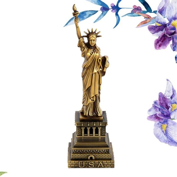 Objets décoratifs Figurines Souvenirs York City Statue de la Liberté Cadeaux pour Ornement de Table Vintage en Alliage 15cm 230818