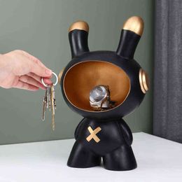 Decoratieve objecten Figurines Space Rabbit Key Storage Astronauten Decoratie Woonkamer TV Kastinvoer Licht Luxe Home Decoraties Good Things T220902