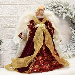 Decoratieve objecten Figurines staan ​​Treetop Figurine Angel in jurk thuis tafel ation kamer standbeeld accessoires bureau 230403
