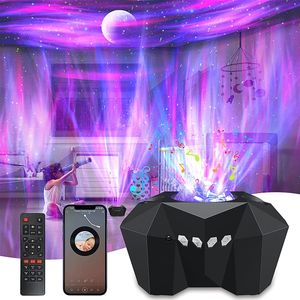 Decoratieve objecten Beeldjes Star Lights Aurora Galaxy Moon Projector met afstandsbediening Sky Night Lampen Kinderen Volwassenen Gift Bluetooth Music S er Home Decor 230626