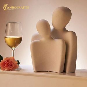 Decoratieve objecten Figurines Standbeeld Decoratie Home Accessoires Resin Samenvatting Sculptuur Modern paar beeldhouwkunstmodel Office Desk Decor F 230204