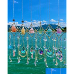 Decoratieve objecten beeldjes Sun Catcher/Crystal Suncatcher/hangende Amethyst Aurora Gemstone Prism/Rainbow Maker/Boho Decor Dr Otbm1