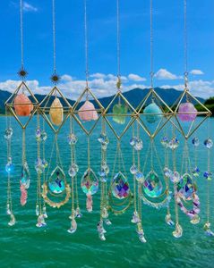 Decoratieve objecten Figurines Sun Catcher/ Crystal Suncatcher/ Hangende amethist Aurora edelsteen prisma/ regenboogmaker/ boho decor Christmasd