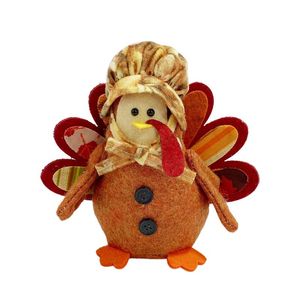 Decoratieve objecten Beeldjes Thanksgiving Day Turkije Decoratie Venster Sill Doll Herfst Zonnebloem Miniatures TP