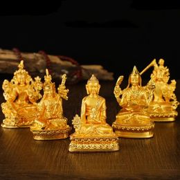 Objetos decorativos Figuritas Tibetano Miniatura Oro Grabado Variedad Formas Aleación Artesanía Tántrico Regalo para el Hogar Altares Escritorio Decorativo 231114