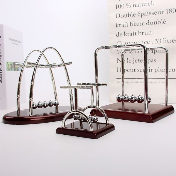 Objetos decorativos Figuritas ton Cradle Balance Bolas de acero Movimiento perpetuo Bola de colisión Escuela Enseñanza Física Ciencia Péndulo Juguete Decoración del hogar 230530