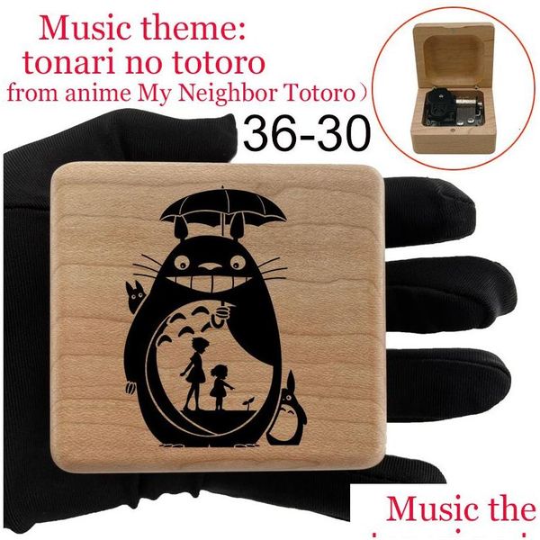 Objets décoratifs Figurines Tonari No Totoro Mon voisin Musique Boîte mécanique Enfants Jouet Petite amie Femme Anniversaire Noël Anniver Dhltq