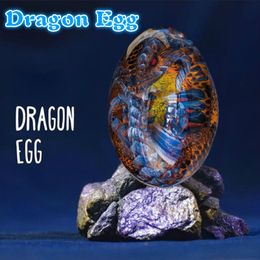 Decoratieve objecten Figurines Transparante Dragon Ei Lava Dinosaur Resin Embryo Egg Gift Ornamental Collection Sculpture Fire Dragon Wyvern 230321