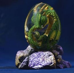 Objets décoratifs Figurines Transparent Dragon Egg Lava Dinosaure Resin Embryon COLLECTION ORNALENTAL FIGURES Souvenières Sculpture Fire Wyvern 221018