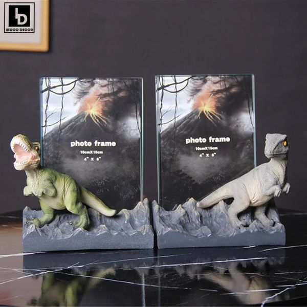 Objets décoratifs Figurines Trex dinosaure Po cadre stylo conteneur papier toilette mouchoirs étagère support mousse liquide distributeur de savon décor à la maison décoration 231130