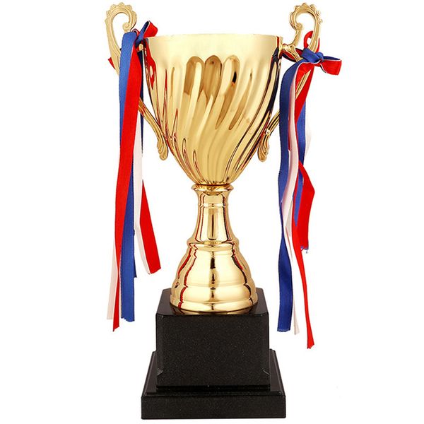 Objets décoratifs Figurines Trofeo Trophée Concours Entreprise Métal Sans Couvercle Trophées Prix Médaille De Football Coupe Souvenir 221124