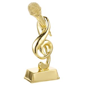 Decoratieve objecten Figurines Trophy Microfoon Award Party Trofeeies Music Singing Awards Karaoke Golden Golden Mic Note Funny Standue Musical Competition 230815