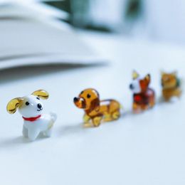 Objets décoratifs Figurines Ornement de chien en verre unique Longue durée de vie Ornements d'animaux détaillés Chiot Teckel