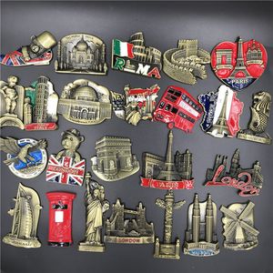 Decoratieve objecten Figurines USA Alaska York Paris Italië Londen Postkantoor België Singapore Nederland Israel India Dubai UAE koelkast Magnet Souvenir 230512