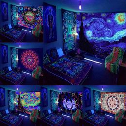 Decoratieve objecten Beeldjes Van Gogh Star Sky escent Tapestry Esthetische Mandala Aan de muur Opknoping Doek Trippy Wandtapijten Thuis Kamer Psychedelisch Decor 230727