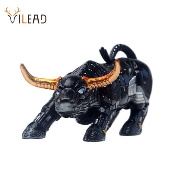 Objets Déco Figurines Vilead 20cm The Miami Bull Model Souvenir Statue Robot Sculpture Office Desk Home Decoration Coins Badge Wall Street OX Bitcoin 230802