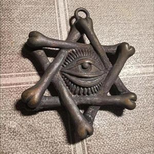 Decoratieve Objecten Beeldjes Vintage Messing Oog van God Hanger Miniaturen Kunst Ambachten Bureau Ornamenten Retro Woondecoratie 230701