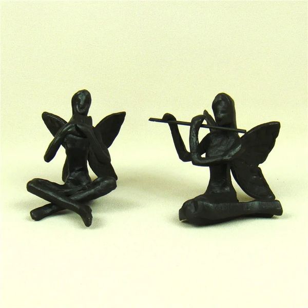 Objets décoratifs Figurines Vintage en Fonte Musique Fée Figure Papillon Elfe Miniature Ornement Artisanat Accessoires pour la décoration intérieure et Cadeau d'anniversaire 231114