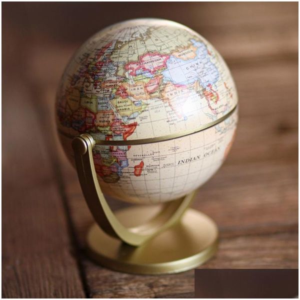Objets décoratifs Figurines Vintage édition anglaise Globe Carte du monde Décoration Globes terrestres avec base Géographie Salle de classe Accueil de Dhyk3