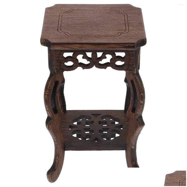 Objetos decorativos Figuras Soporte de madera para plantas en macetas Jarrón Taburete Elevador de macetas vintage Mesa de acuario Soporte para muebles orientales Chino Flo Dhaxy