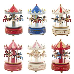 Decoratieve objecten Figurines houten carrousel muziekbox Sky City klassieke verjaardag vriendschap liefde cadeau home decor valentijnsdag cadeaus 221206