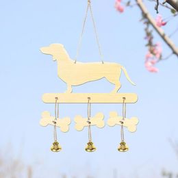 Decoratieve objecten Figurines houten doe -het -zelf ornament Dachshund wind creatieve muur hanger hang hangende decor kamer kawaii decoracion habitacio