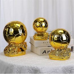 Decoratieve objecten beeldjes WK Europees voetbal Ballon D'Or Gouden Bal Trofee Souvenir Voetbal Bolvormig DHAMPION Pl3017