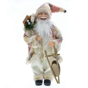 Objetos decorativos Figuras Año Adornos para árboles de Navidad 45 cm Gran pie Santa Claus Estatuilla Muñeca de peluche Juguetes Decoración de regalo para el hogar Navidad 220928