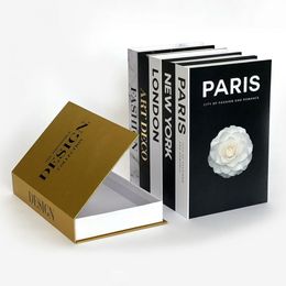Objetos decorativos figuritas York Londres París moda falso libro simulación almacenamiento magnético decoración del hogar caja 230615
