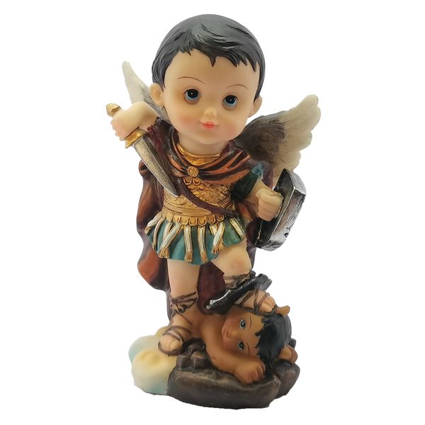 Objets décoratifs Figurines Zayton St Michael Statue Archange Vaincre Satan Figurine Catholique Cadeau Dessins Animés Collection Décoration Maison Holy Corner 230729