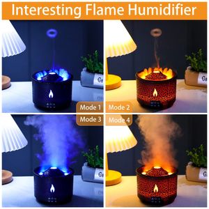 Objets décoratifs Feu Flamme Humidificateur d'air Diffuseur d'arôme Huile Essentielle avec Méduse télécommandée pour Brume de Parfum de Maison Mak Fumer 231128