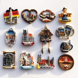 Decoratieve objecten Duitsland Munchen Munchen 3D koelkast Magneten Toerisme Souvenir Koelkast Magnetische stickercollectie Handwerk Gift 230516