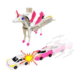 Objetos decorativos Hello Carbot Unicorn Mirinae Prime Unity Series Transformación Figura de acción transformadora Robot Vehículo Coche Juguete Adornos para el hogar 230221